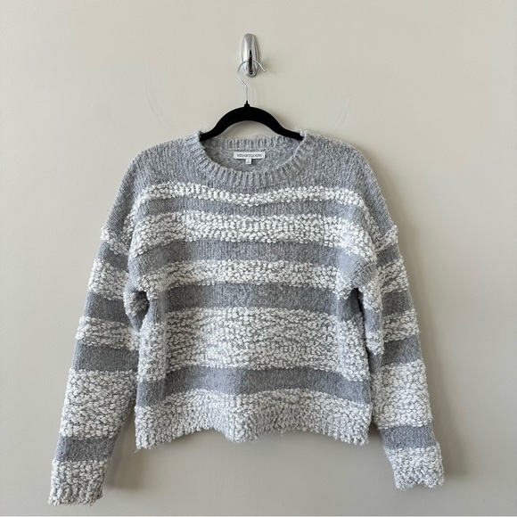 Anthropologie Sweaters - Anthropologie-Heartloom Fuzzy Textured Stripe Boxy Sweater (Size:Small)